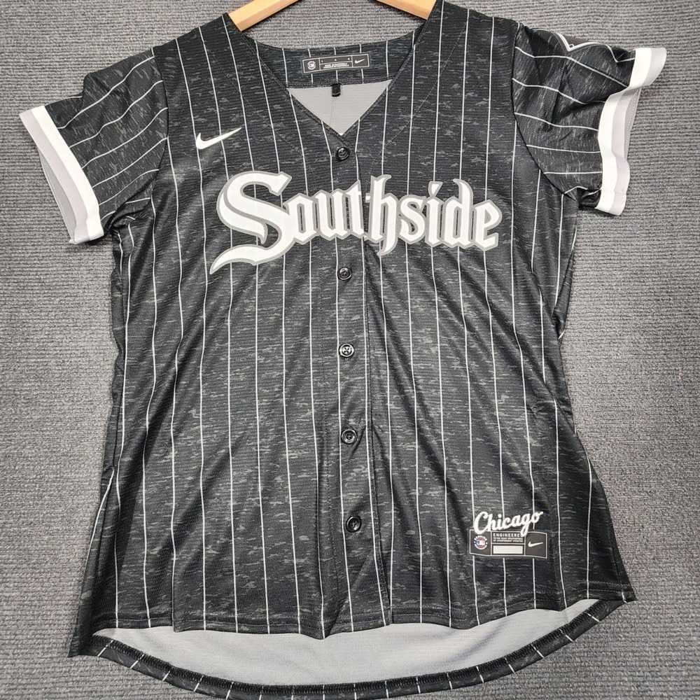 Nike Chicago White Sox Southside #7 Anderson Jersey‎ Womens LG Black Pinstripe